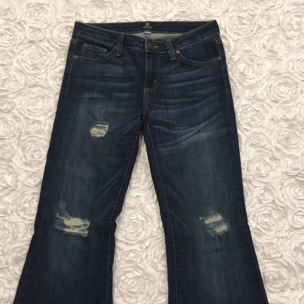 Just Black Distressed Flare Jeans